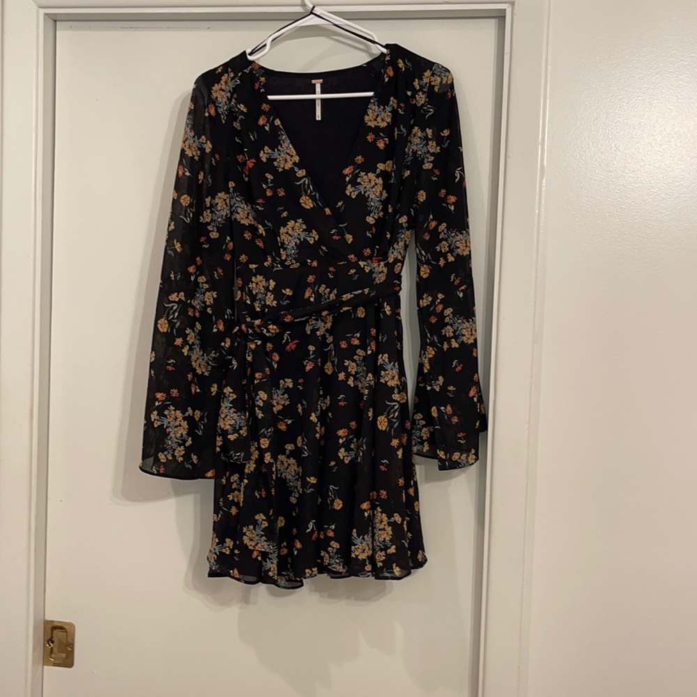 Free People Floral Long Sleeve Dress
